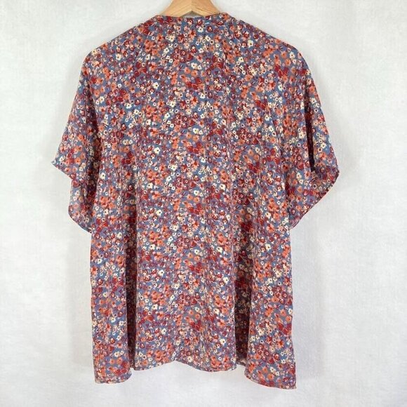 Peace & Pearls Floral Lightweight Blouse Ditsy Boho Cottage Core Peasant XL - Picture 3 of 6